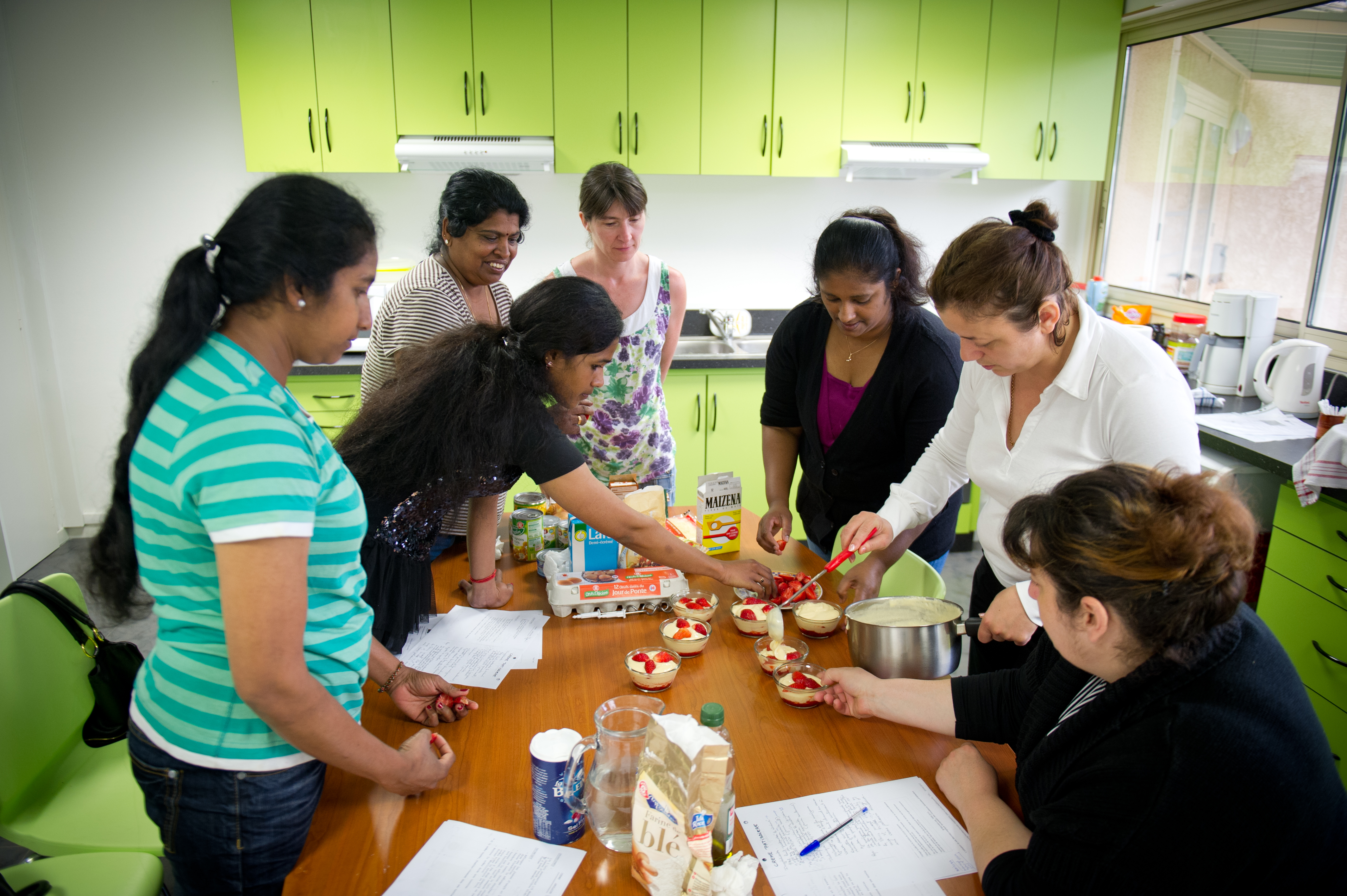 Atelier cuisine avec des femmes en demande d'asile