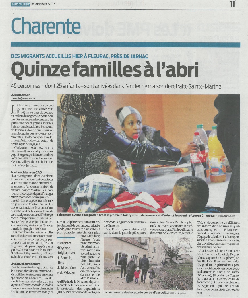 Article de presse Sud Ouest du 9 février 2017