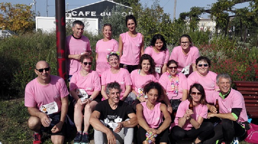 L'équipe Villa Pia ayant participé au challenge du Ruban Rose