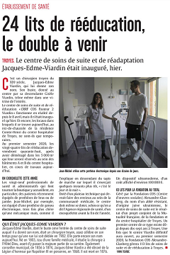 CRRF Pasteur Inauguration article presse locale Aube 15.06.2019