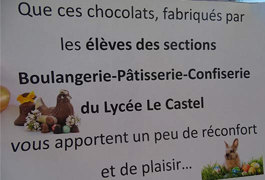 Un beau message des élèves du Lycée le Castel