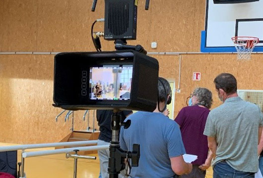 Une caméra de tournage au CMPR de Bobigny