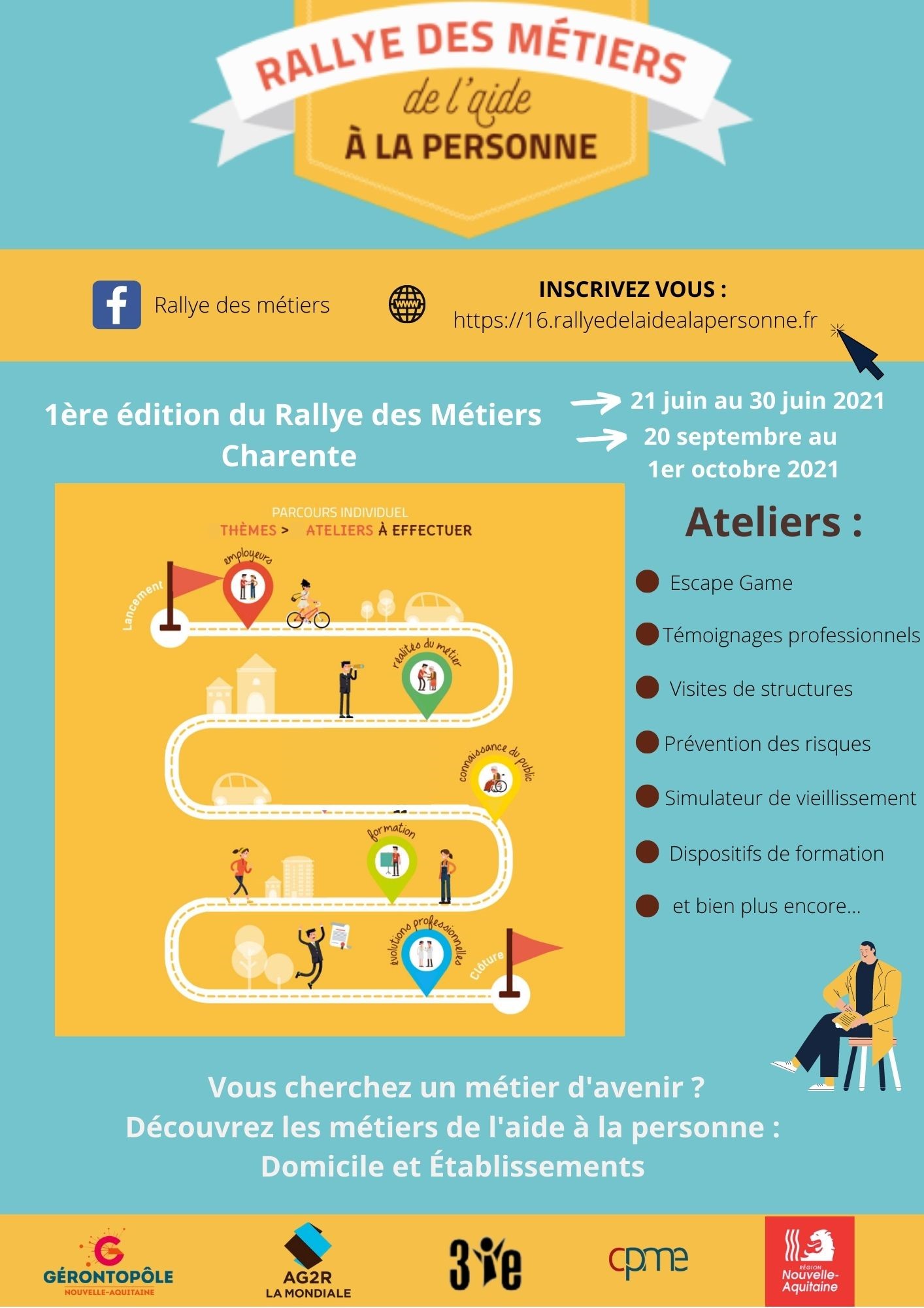 Affiche Rallye des métiers de l'aide à la personne - Charente