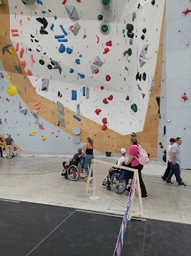 Mur d'escalade du CIME passage flamme olympique
